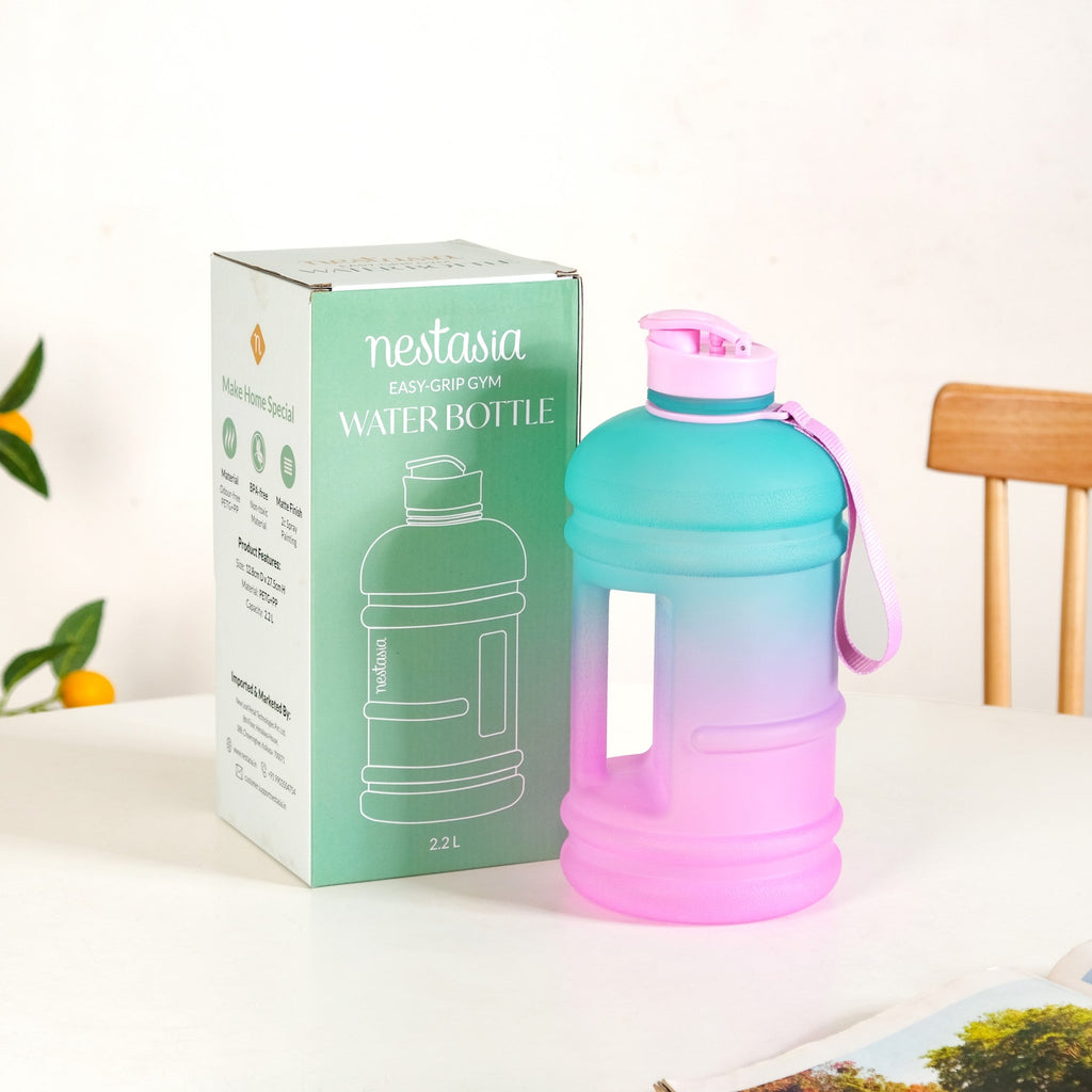 AquaBurst Large Capacity Gym Water Bottle Ombre Pink Turquoise 2200ml