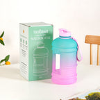 AquaBurst Large Capacity Gym Water Bottle Ombre Pink Turquoise 2200ml