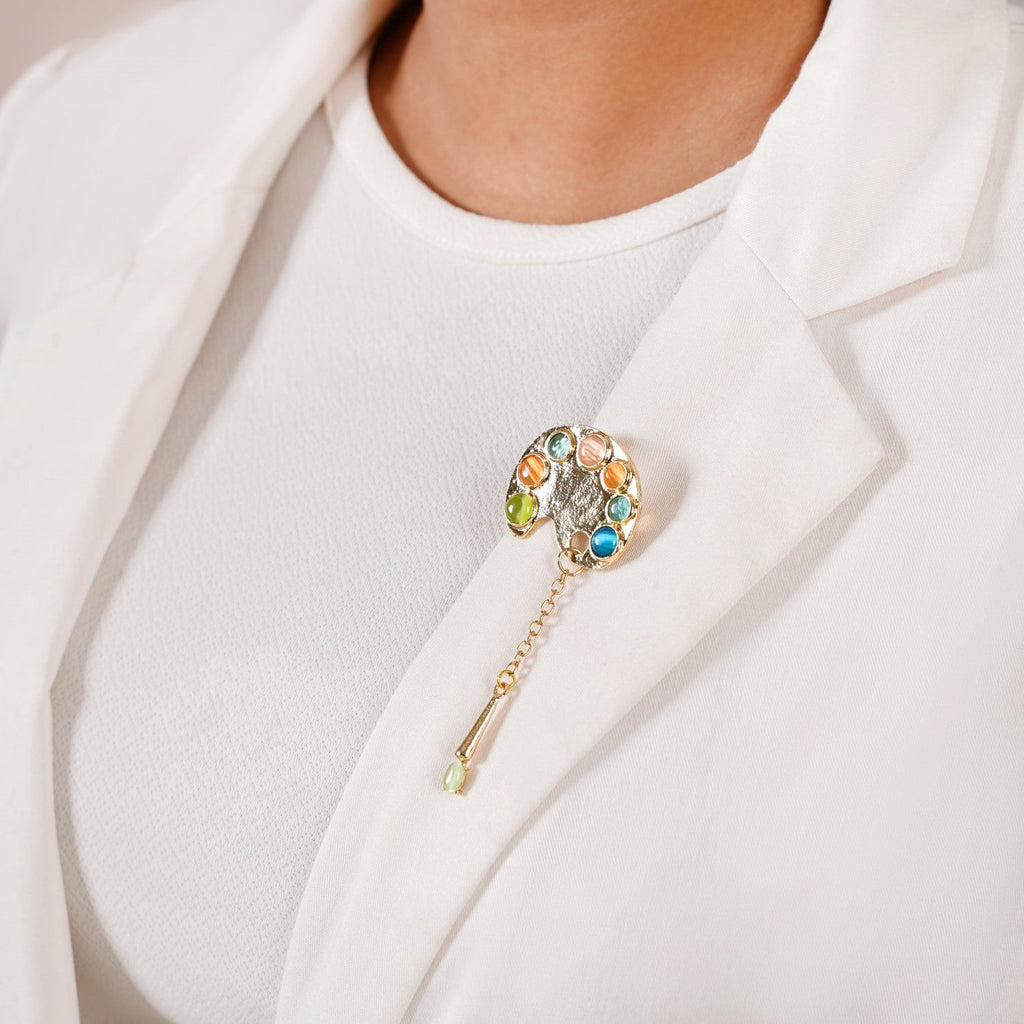 Artist Paint Palette Brooch Pin