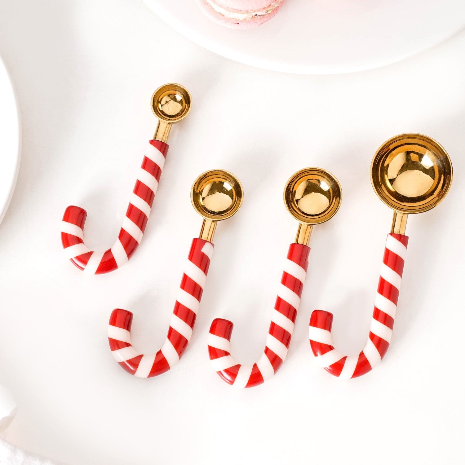 Candy Cane Measuring Spoon Set Of 4 Red White
