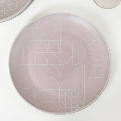 Monvia Modern Art Deco Light Mauve Dinner Plate Set Of 4 10 Inch