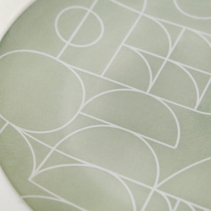 Monvia Geometric Pattern Dinner Plate Set Of 4 Mint 10 Inch