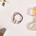 Knotted Faux Pearl Scrunchie Set Of 5