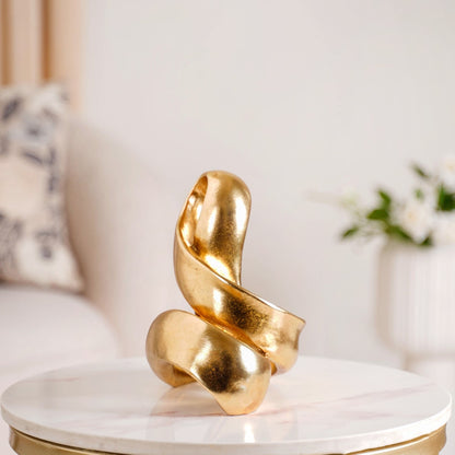Abstract Twisted Decor Showpiece Gold