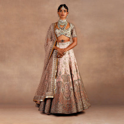 Baby Pink Ombre Lehenga Set | EAST