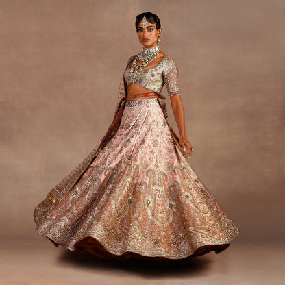 Baby Pink Ombre Lehenga Set | EAST