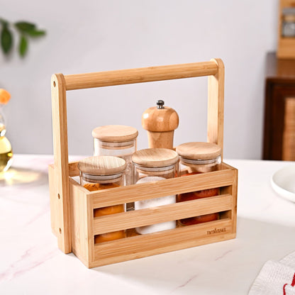 Natural Bamboo Crate Caddy