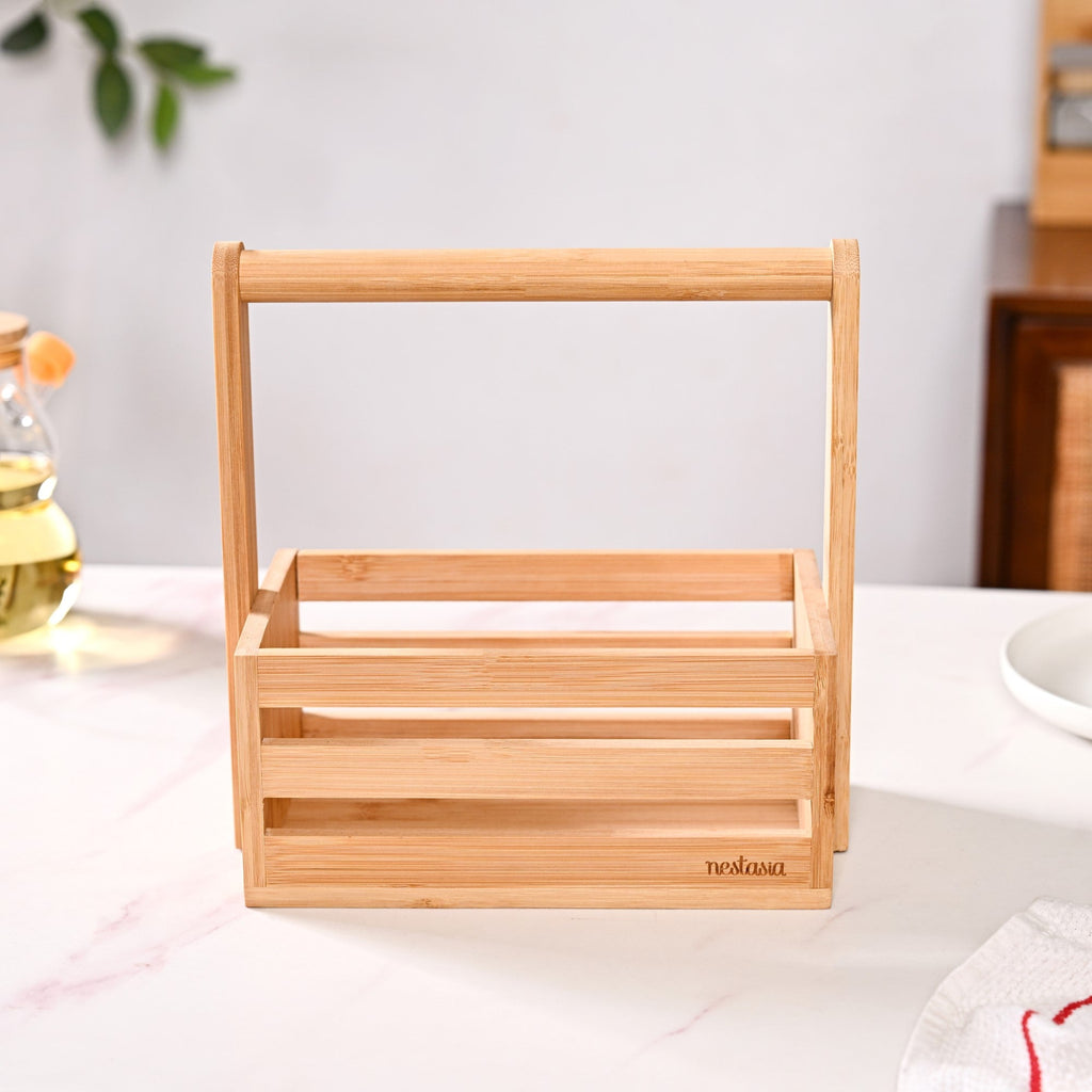 Natural Bamboo Crate Caddy