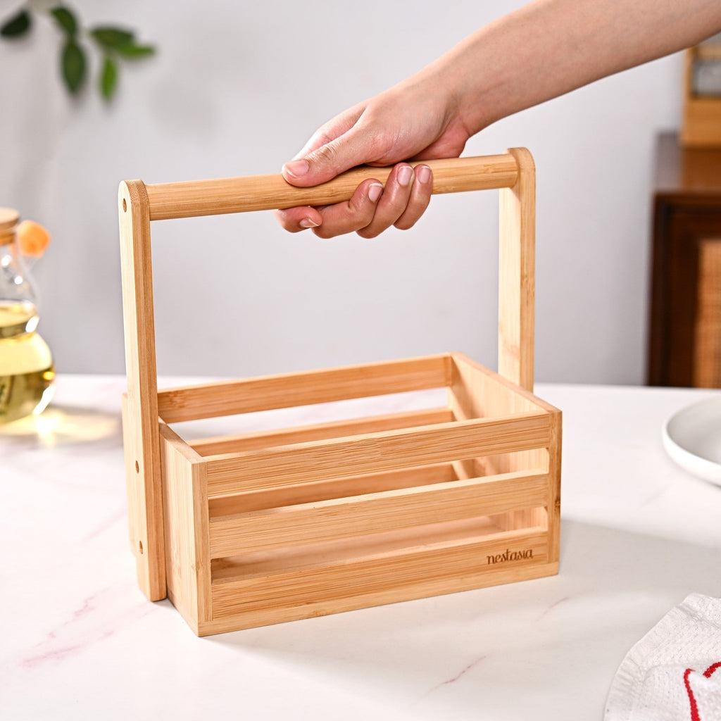 Natural Bamboo Crate Caddy