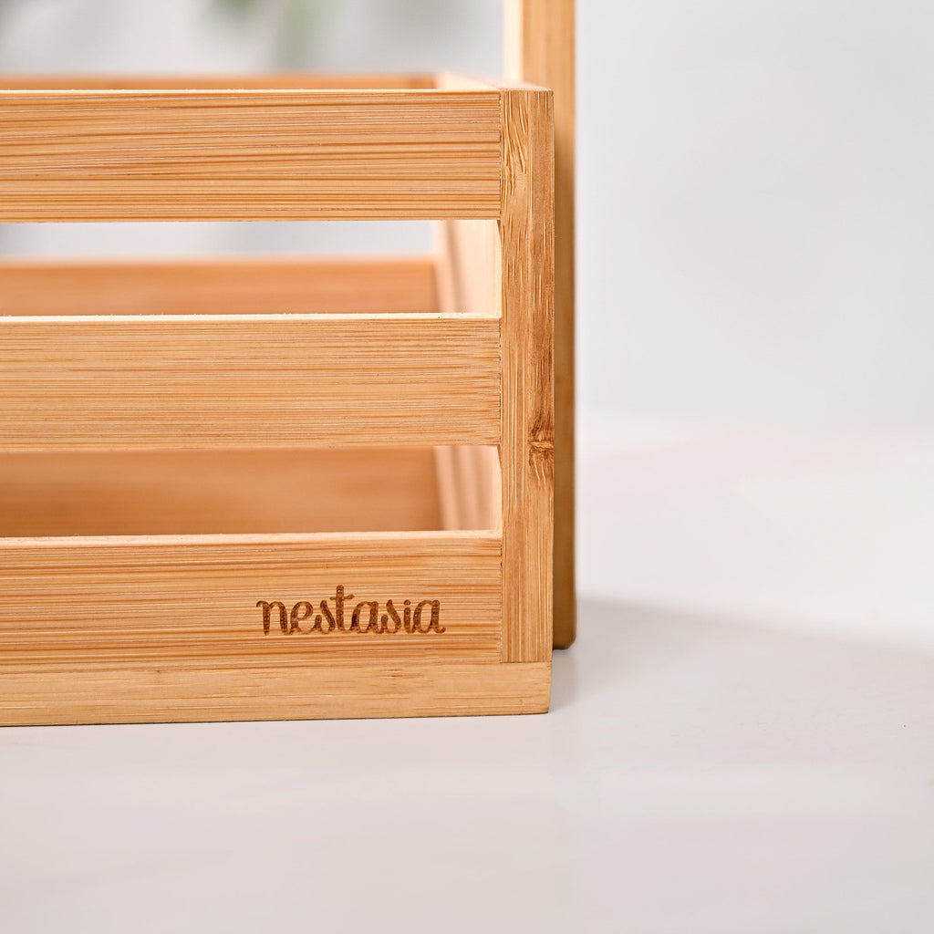 Natural Bamboo Crate Caddy