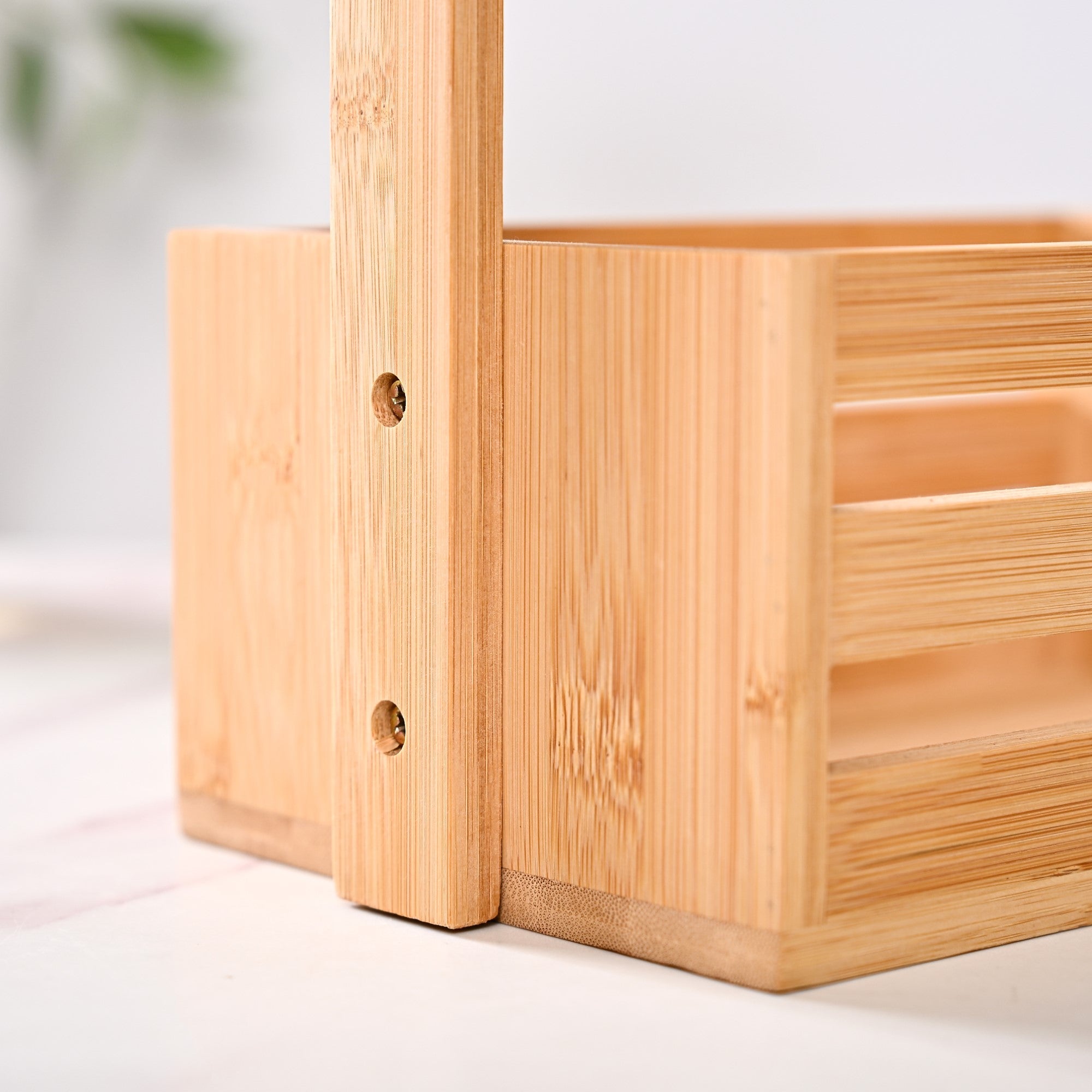 Natural Bamboo Crate Caddy