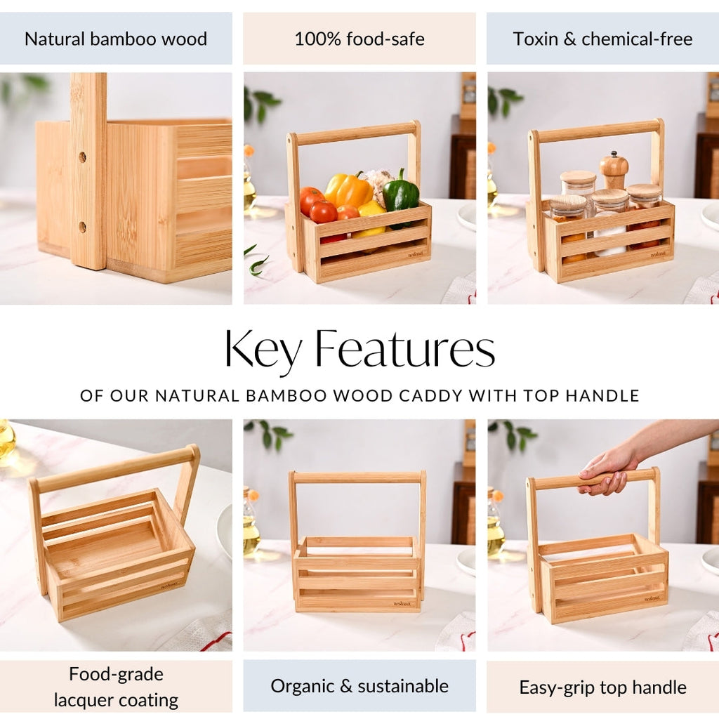 Natural Bamboo Crate Caddy