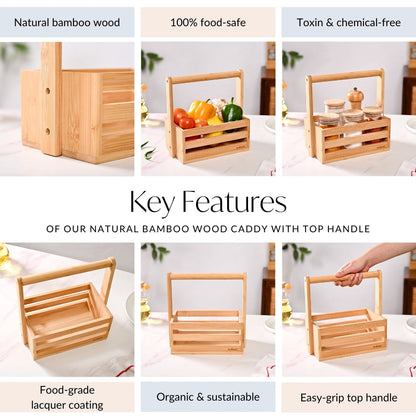 Natural Bamboo Crate Caddy