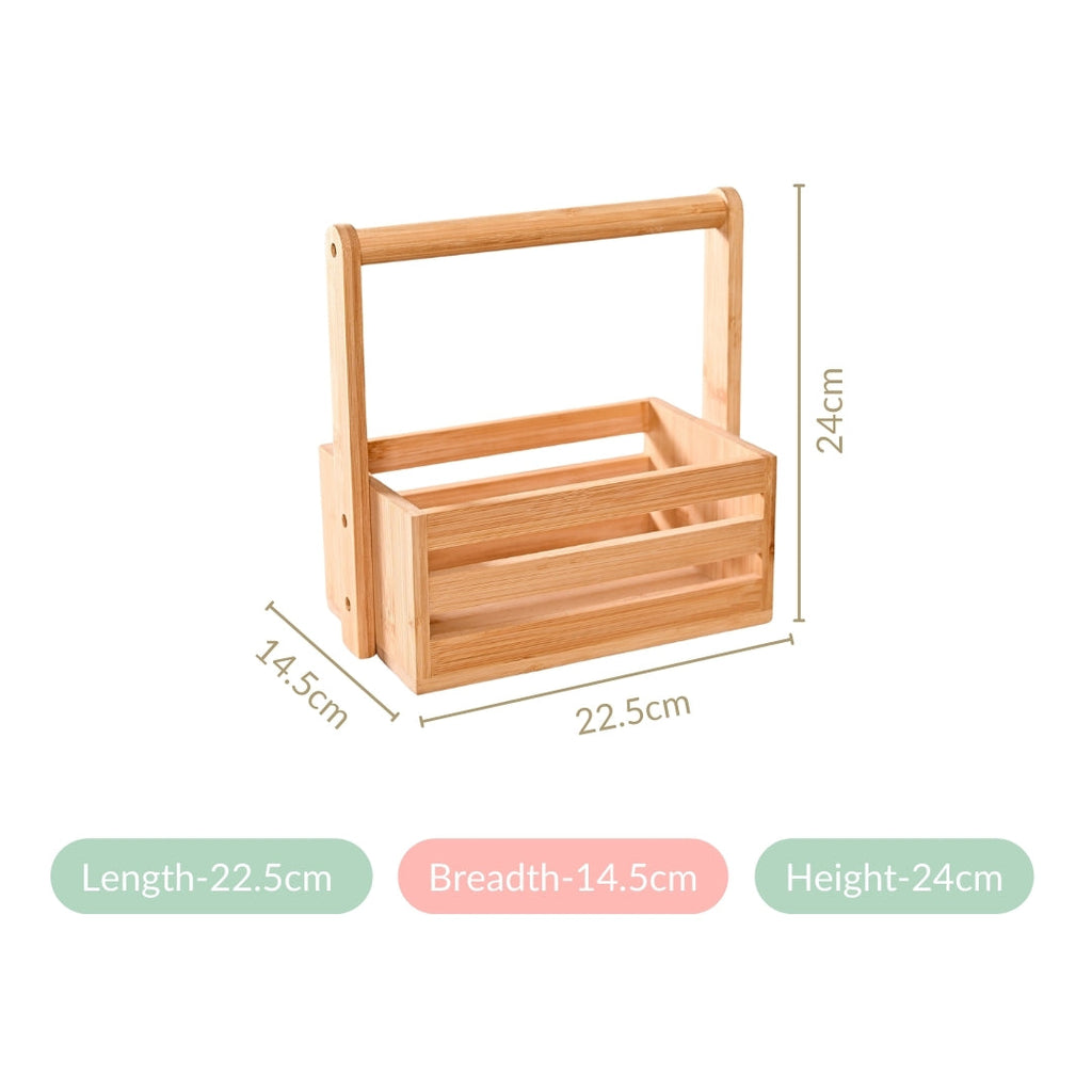 Natural Bamboo Crate Caddy