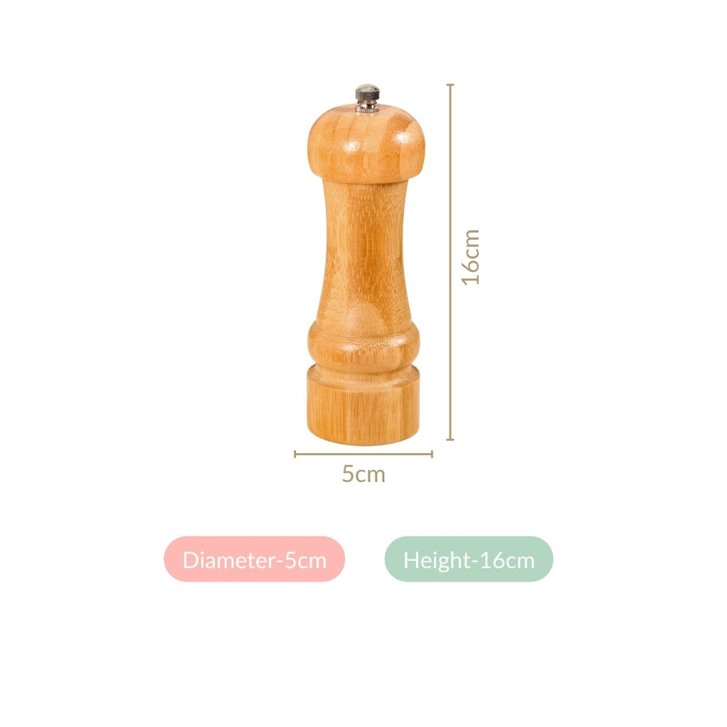 Bamboo Wood Pepper Grinder For Kitchen