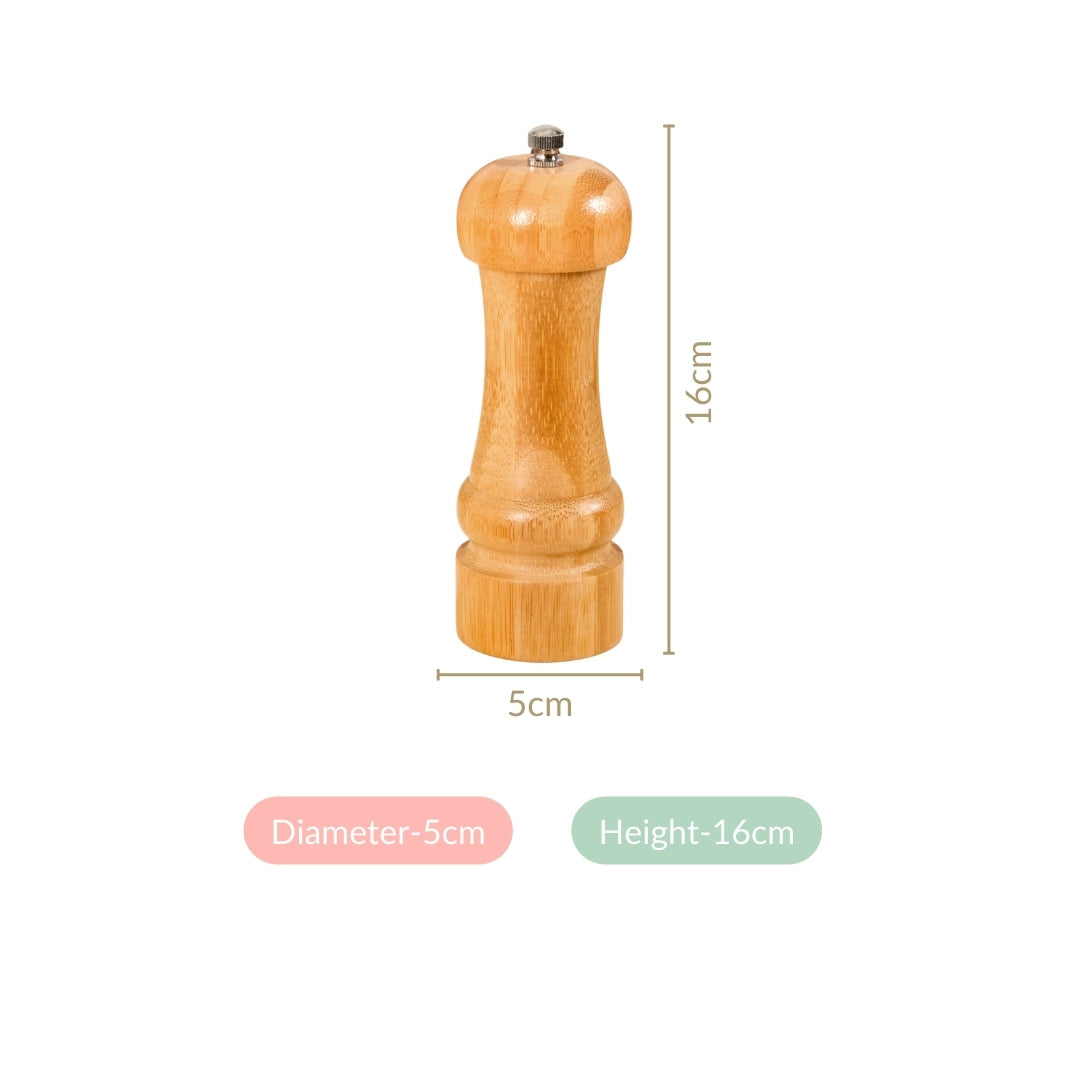 Bamboo Wood Pepper Grinder For Kitchen
