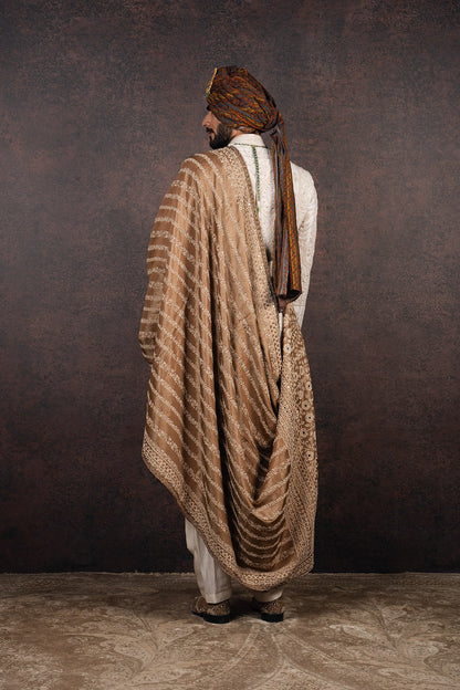 Banarasi Metallic Embroidered Stole | MURAQQA