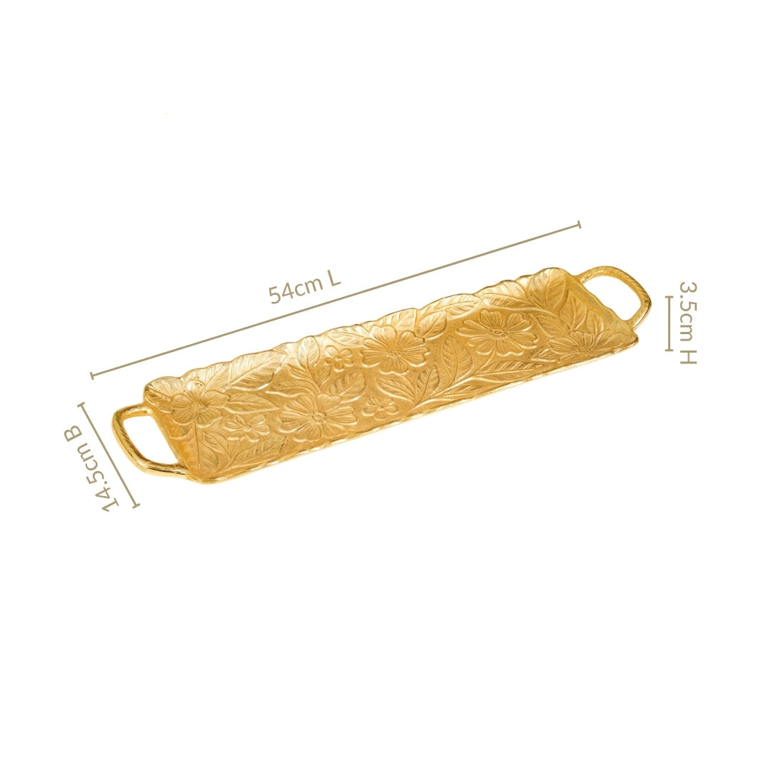 Decorative Royalcore Long Gold Tray
