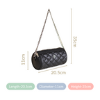 Black Quilted Mini Barrel Bag