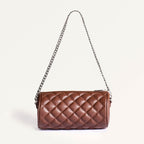 Brown Mini Barrel Bag With Sling Chain