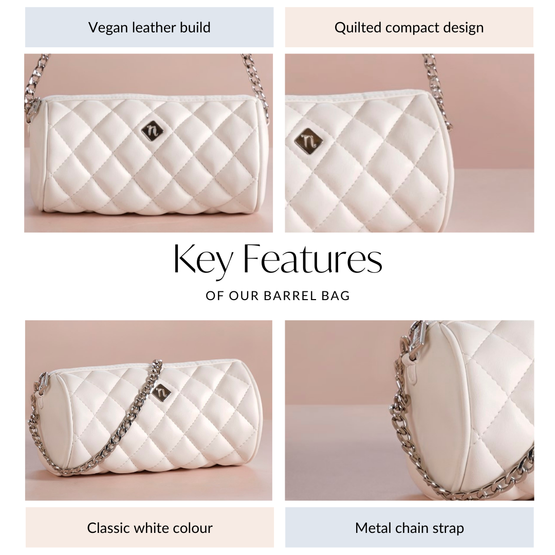 Mini Barrel Bag White