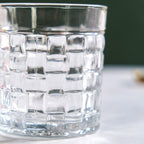 Basket Weave Embossed Whiskey Rocks Glass Set Of 6 230ml