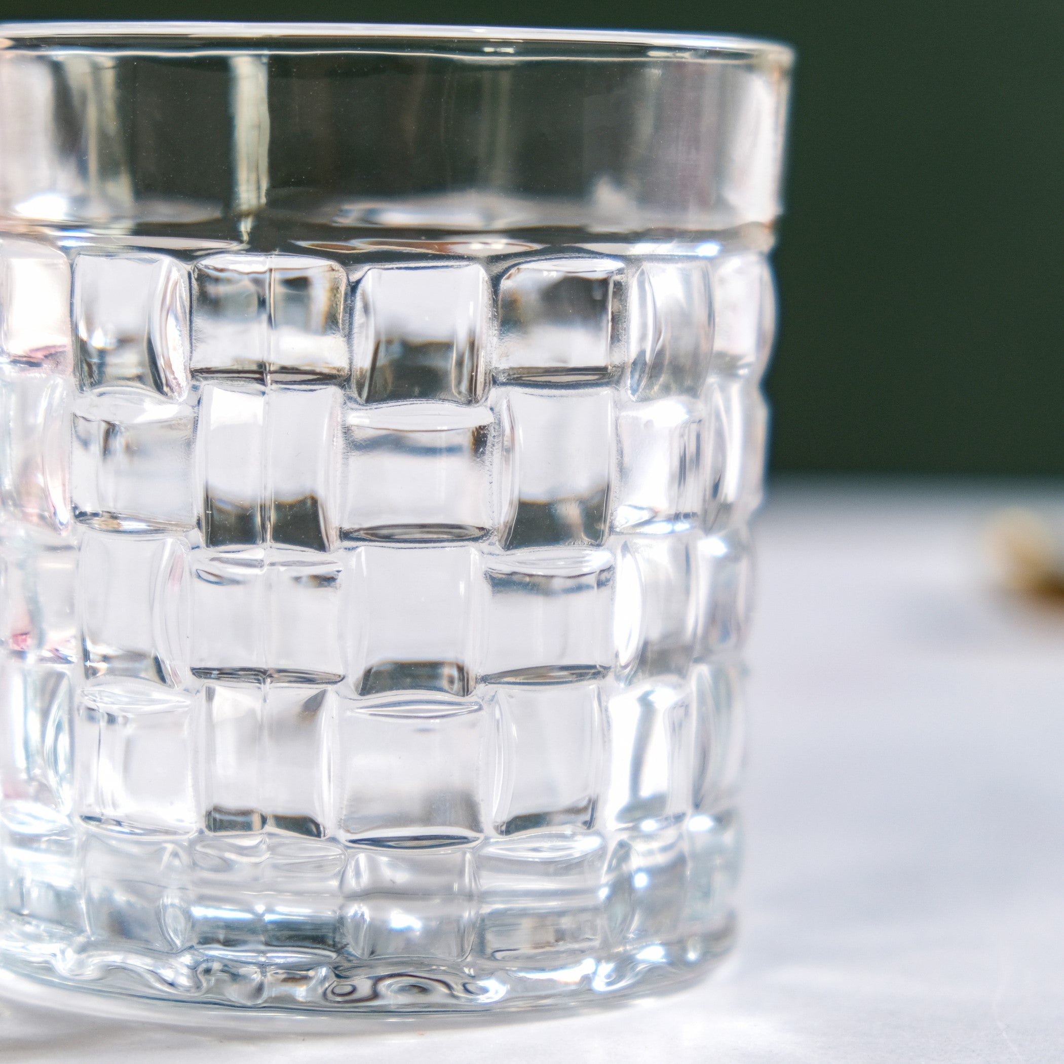 Basket Weave Embossed Whiskey Rocks Glass Set Of 6 230ml