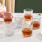 Basket Weave Textured Luxury Whiskey Glass Large Set Of 6 310ml