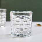 Basket Weave Textured Luxury Whiskey Glass Large Set Of 6 310ml