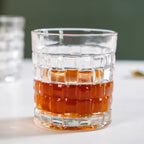 Basket Weave Textured Luxury Whiskey Glass Large Set Of 6 310ml