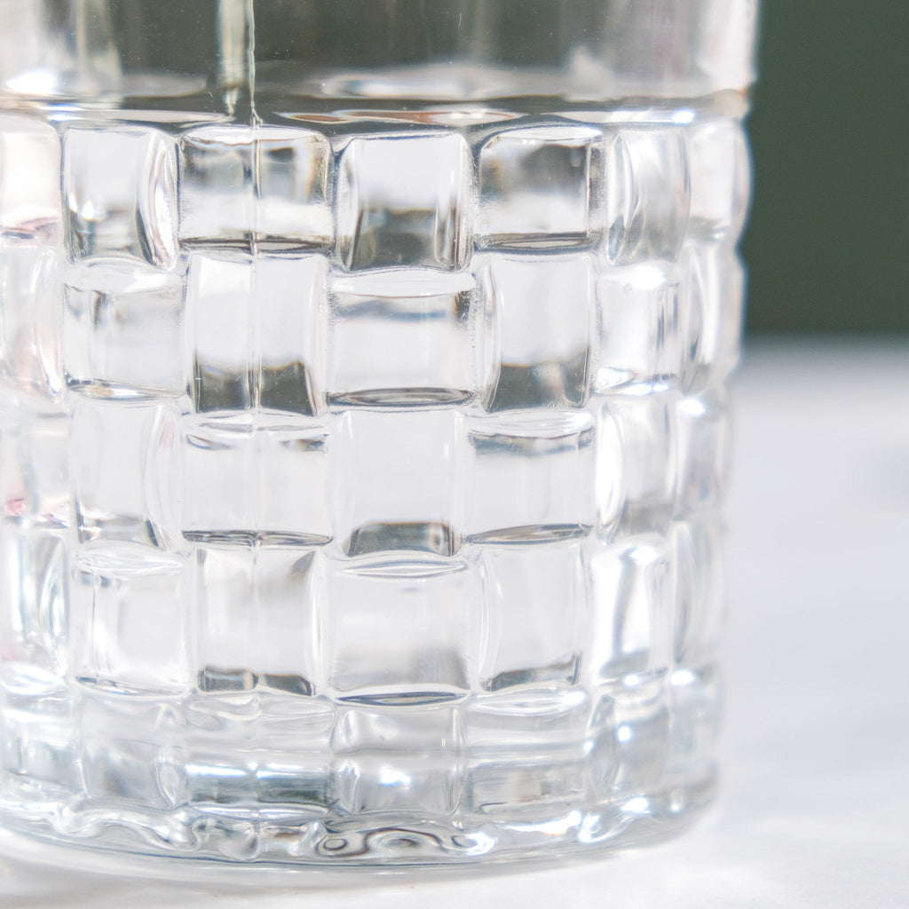 Basket Weave Textured Luxury Whiskey Glass Large Set Of 6 310ml