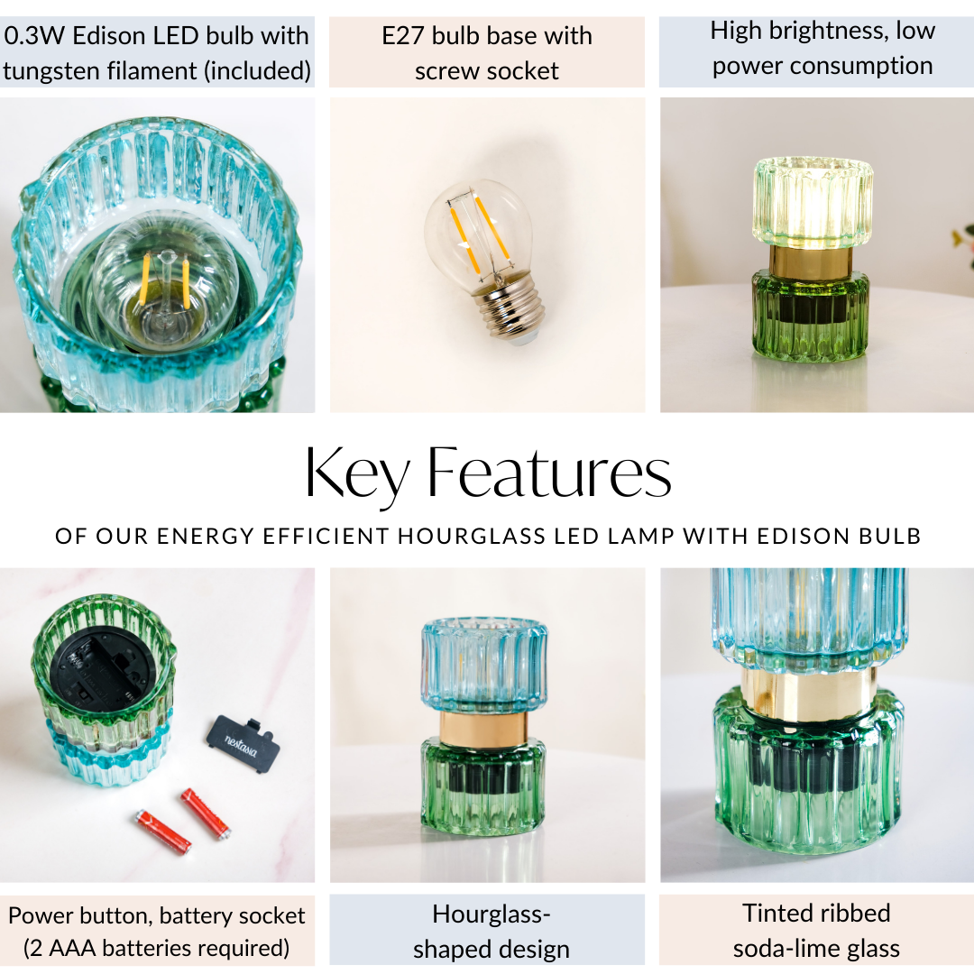 Hourglass Battery LED Lamp