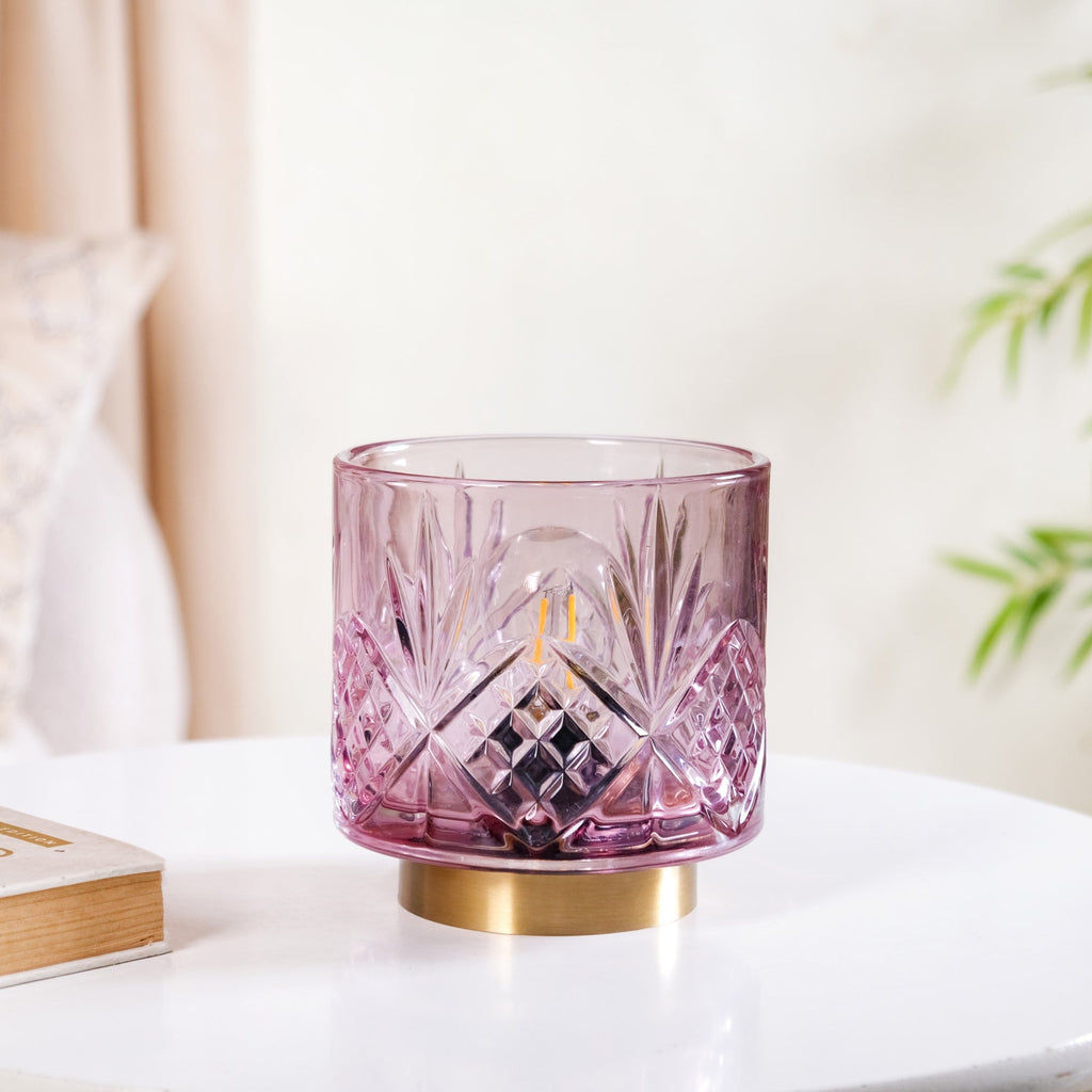 Purple Decorative Glass Lamp
