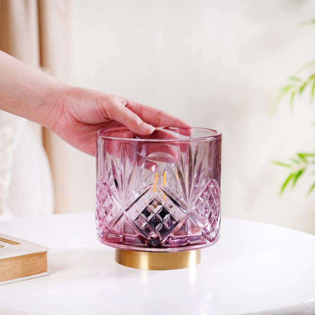 Purple Decorative Glass Lamp
