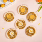 Beaded Festive Tea Light Holders Set Of 6