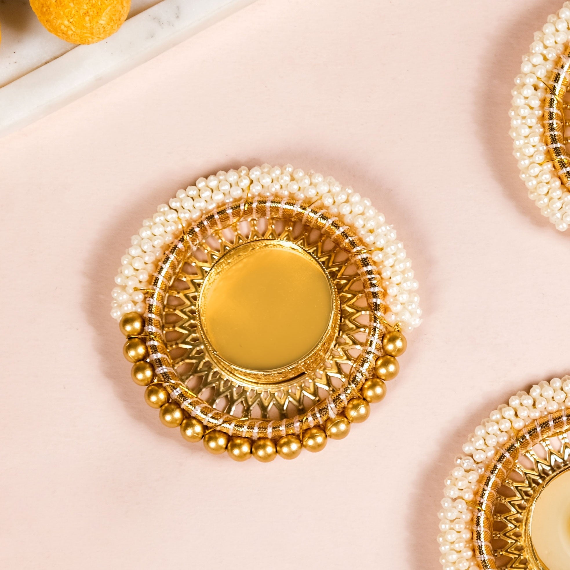 Beaded Festive Tea Light Holders Set Of 6