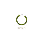 Beaded Green Hoop Earrings