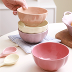 Pastel Gloss Finish Ceramic Bowl Set Of 4 310ml