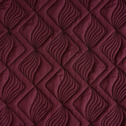 Marsala  Embroidered 210TC Cotton Bed Cover With 2 Pillow Covers