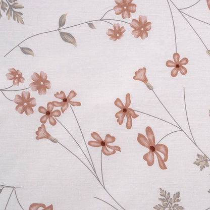 Red Floral Printed Pure Cotton Bedding Set 180 Thread Count King Size 275x275 cm