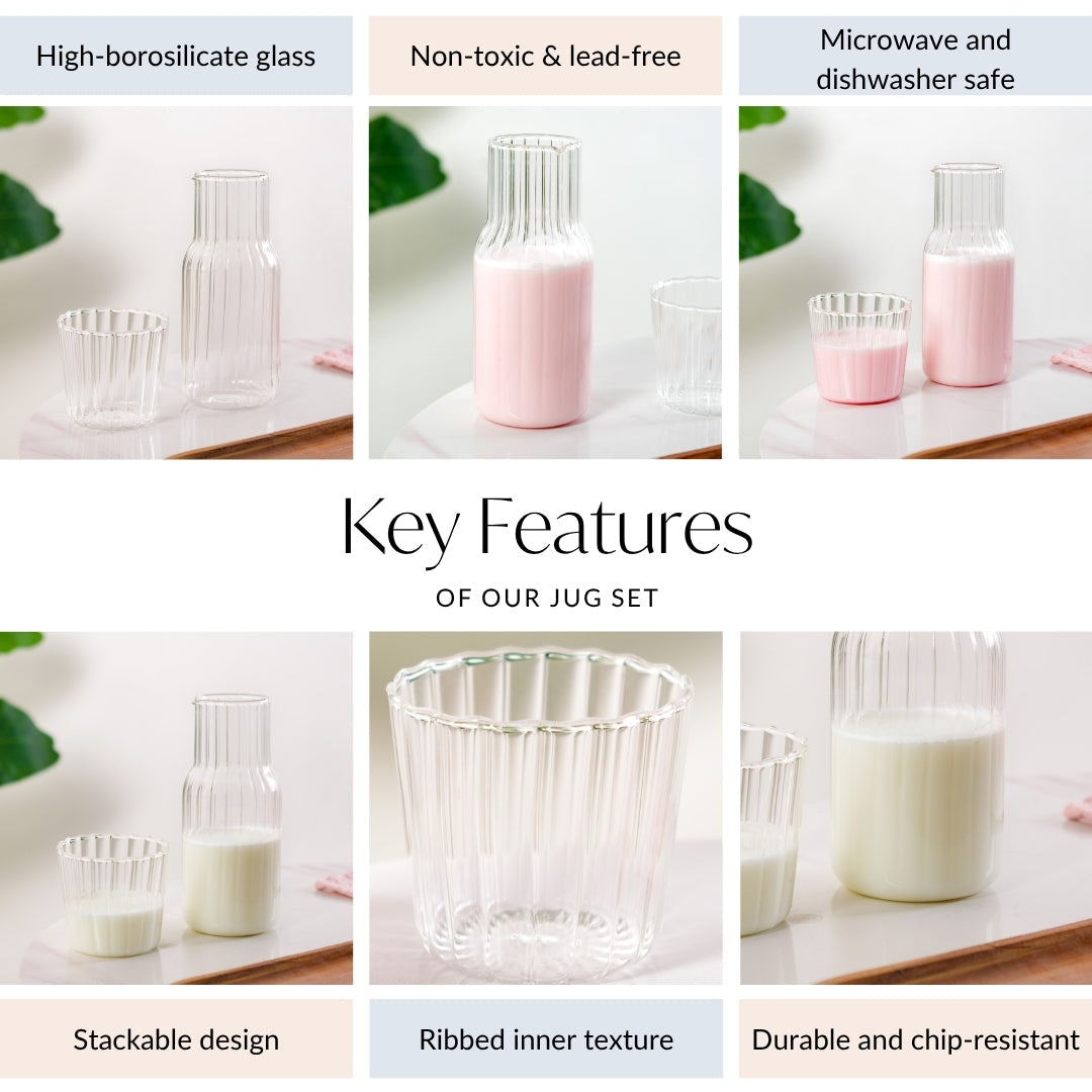 Bedside Glass Carafe With Tumbler