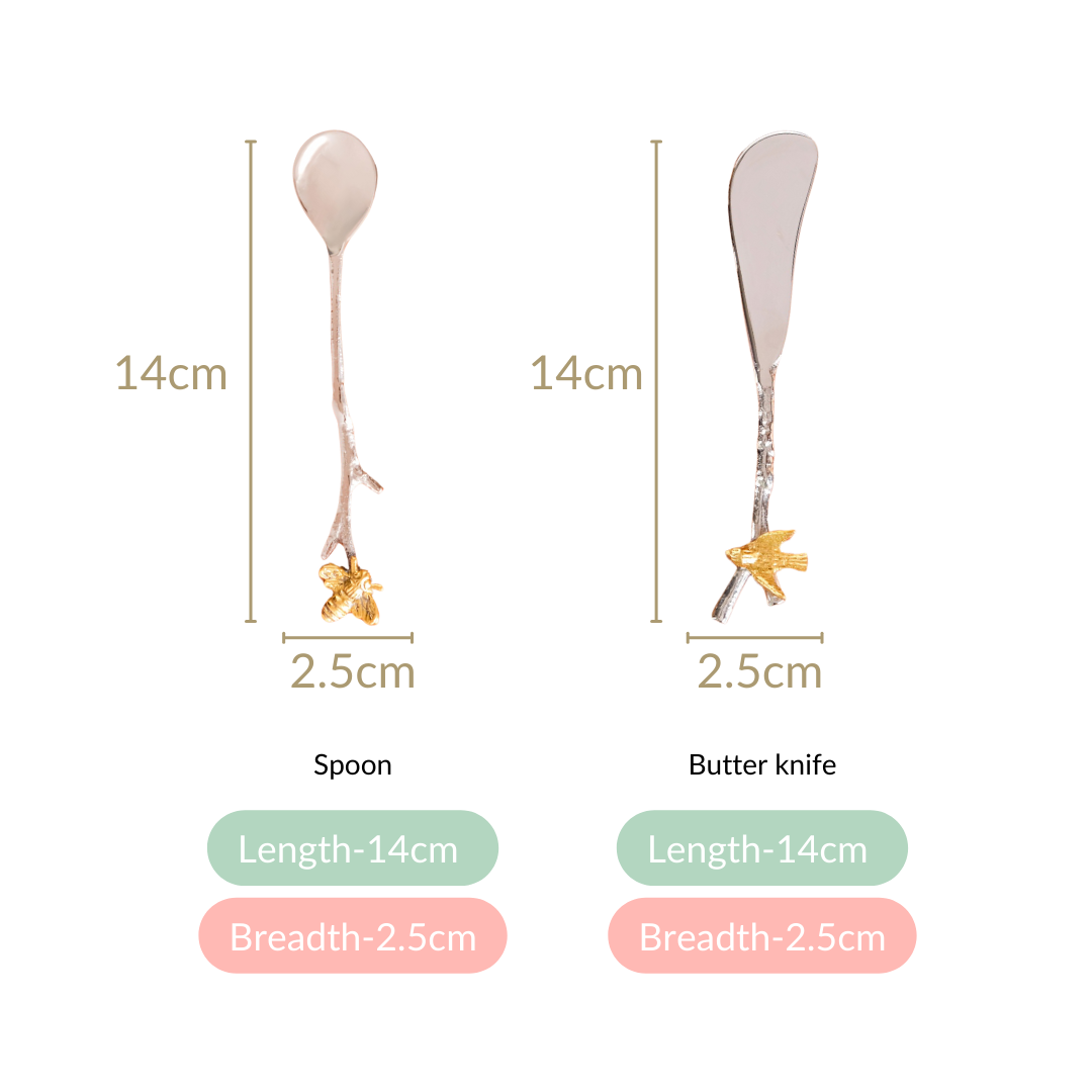 Bee And Bird Stainless Steel Cutlery Set Of 4