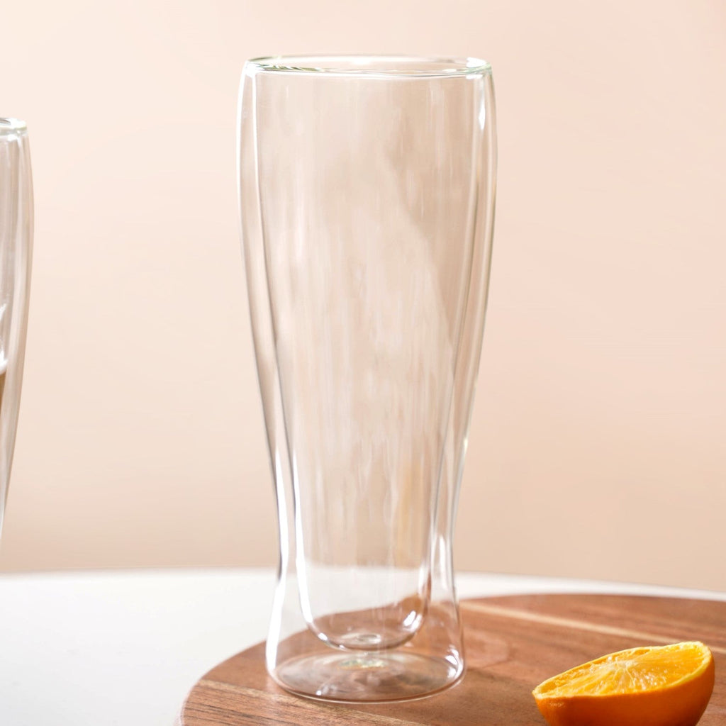 Double Wall Tall Beer Glass Set Of 2 750ml
