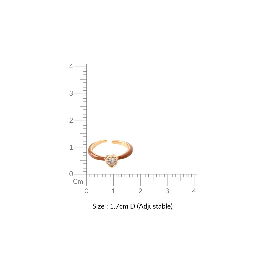 Brown And Gold Heart Ring