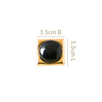 Black And Gold Square Studs