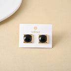Black And Gold Square Studs