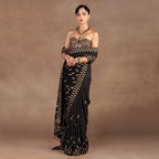 Black Chevron Saree Set | EAST