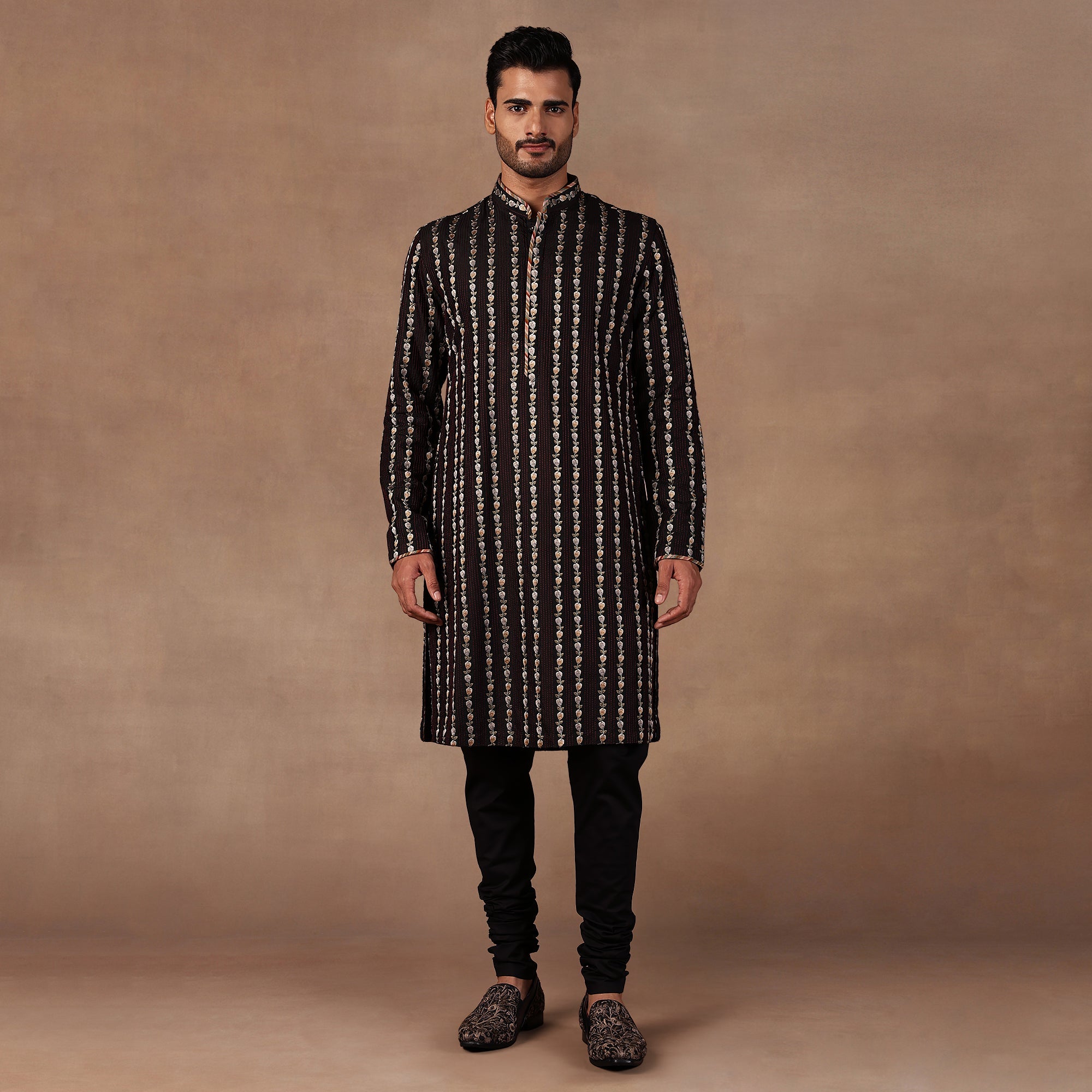 Black Embroidered Kurta Set | EAST