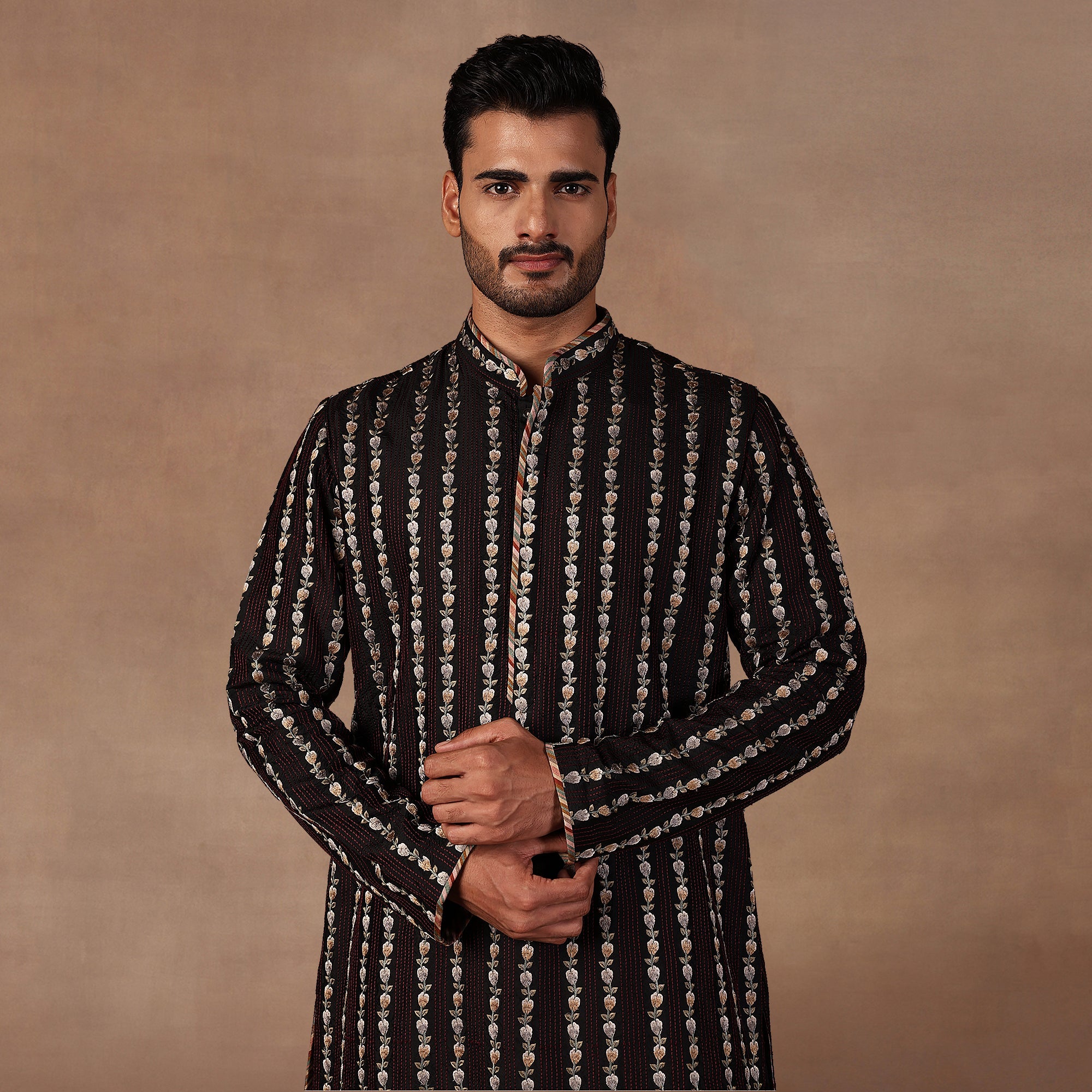 Black Embroidered Kurta Set | EAST