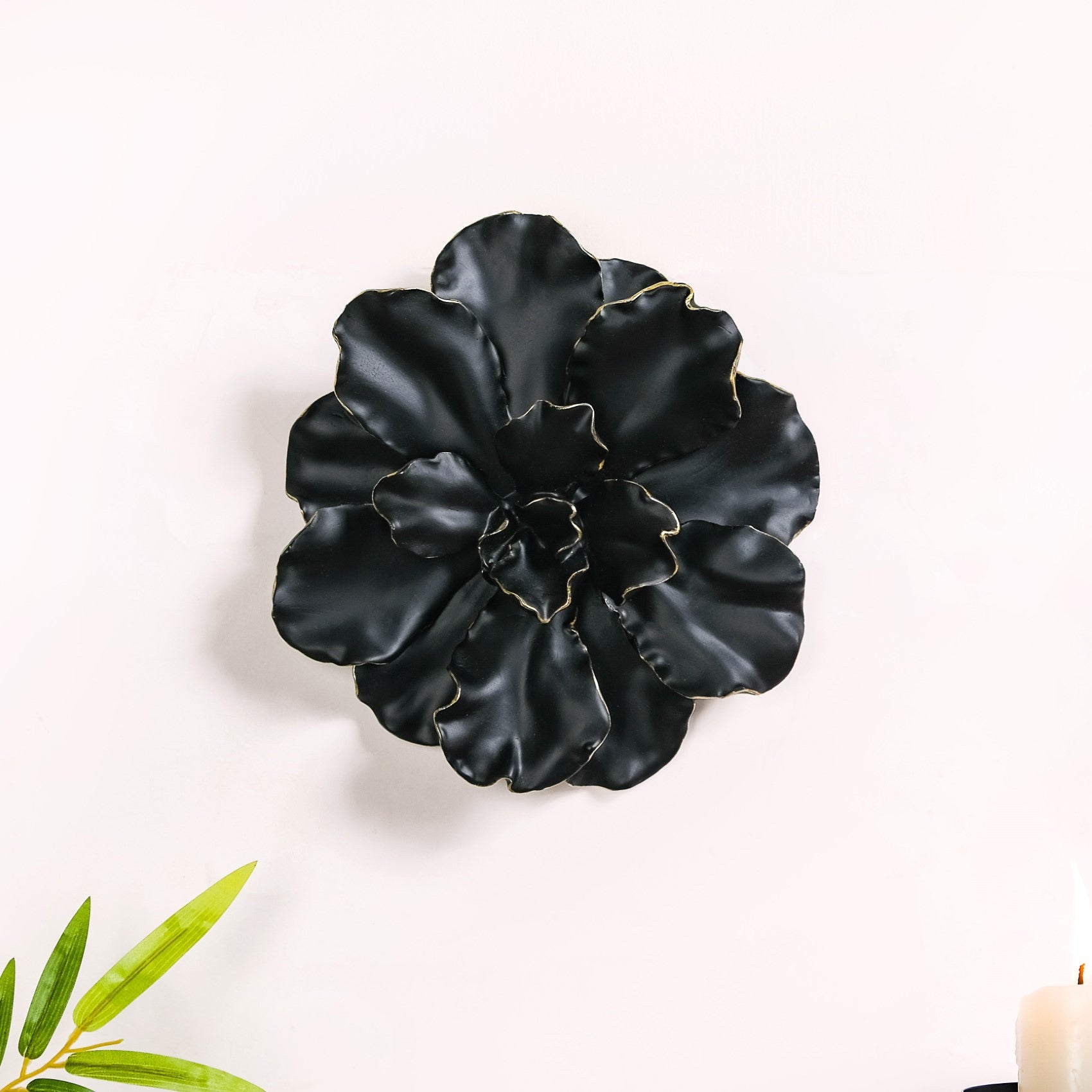 Black Gold Carnation Flower Wall Decor